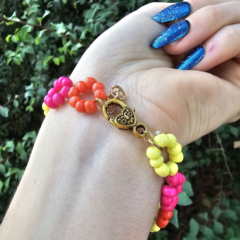 Handmade Colorful Beaded Bracelet - Picture 2 of 3